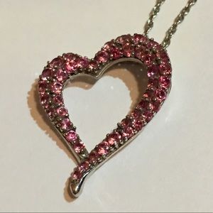 Pink Gem Heart Necklace